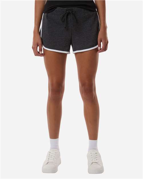 Women's French Terry Shorts - OnModelFront - B28703592 - Charcoal Heather/ White