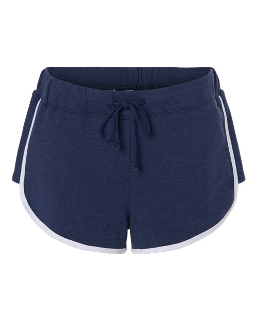 Women's French Terry Shorts - Front - B28703652 - Navy Heather/ White