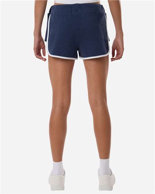 Women's French Terry Shorts - OnModelBack - B28703652 - Navy Heather/ White