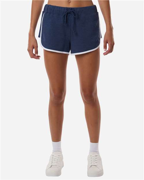 Women's French Terry Shorts - OnModelFront - B28703652 - Navy Heather/ White