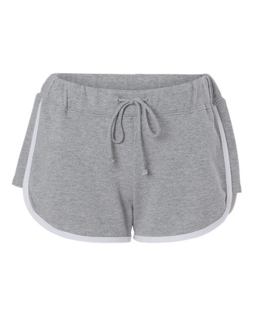 Women's French Terry Shorts - Front - B28703092 - Oxford Heather/ White