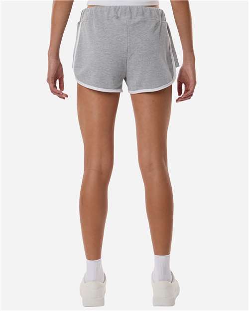 Women's French Terry Shorts - OnModelBack - B28703092 - Oxford Heather/ White