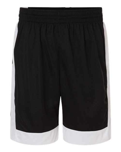 Unisex Match-Up Basketball Shorts - Front - B69334503 - Black/ White