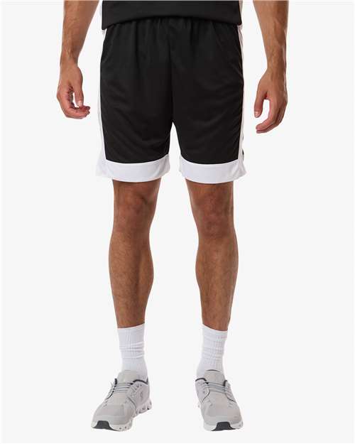 Unisex Match-Up Basketball Shorts - OnModelFront - B69334503 - Black/ White