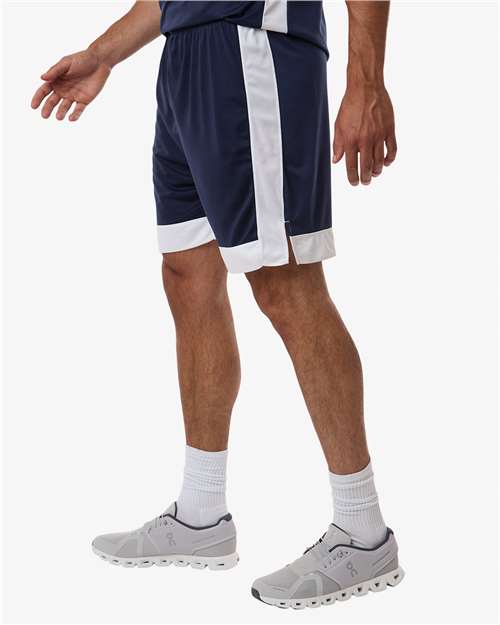 Unisex Match-Up Basketball Shorts - OnModelSide - B69334653 - Navy/ White