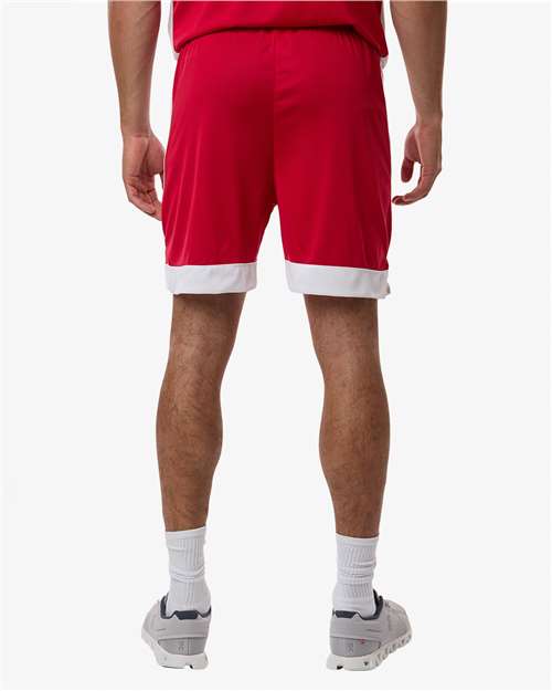 Unisex Match-Up Basketball Shorts - OnModelBack - B69334703 - Scarlet/ White