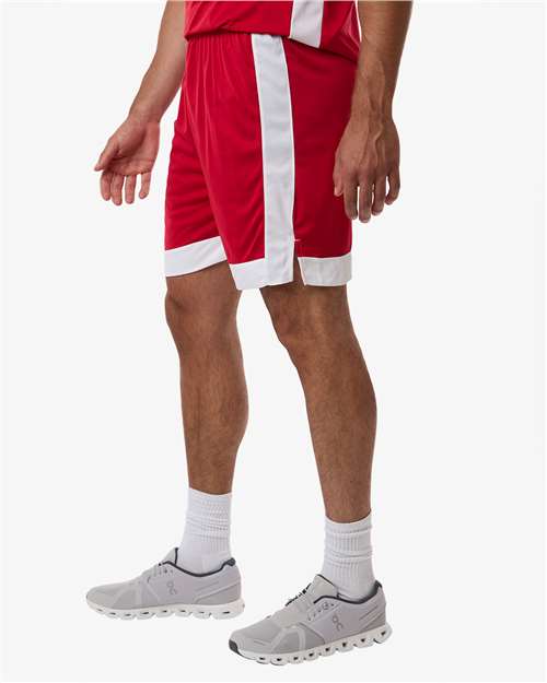 Unisex Match-Up Basketball Shorts - OnModelSide - B69334703 - Scarlet/ White
