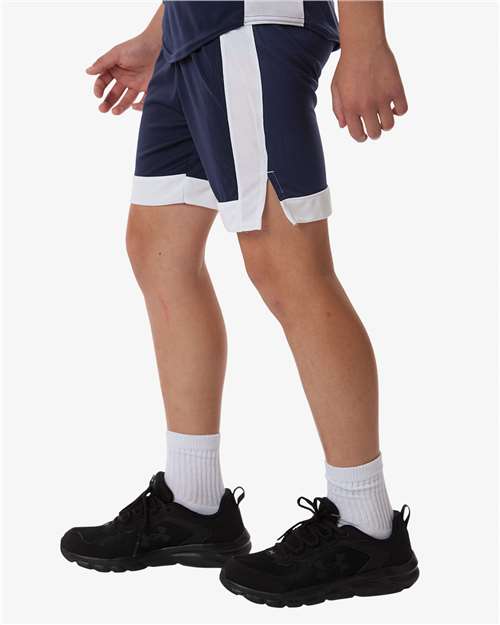 Youth Match-Up Basketball Shorts - OnModelSide - B69734653 - Navy/ White