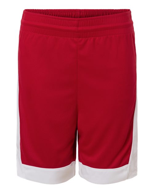 Youth Match-Up Basketball Shorts - Front - B69734703 - Scarlet/ White