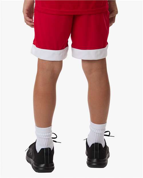 Youth Match-Up Basketball Shorts - OnModelBack - B69734703 - Scarlet/ White