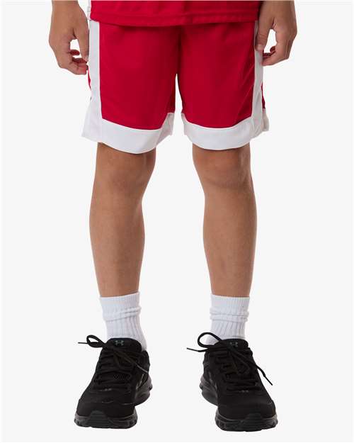 Youth Match-Up Basketball Shorts - OnModelFront - B69734703 - Scarlet/ White