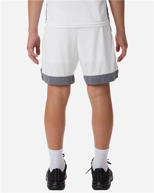 Youth Match-Up Basketball Shorts - OnModelBack - B69734003 - White/ Graphite