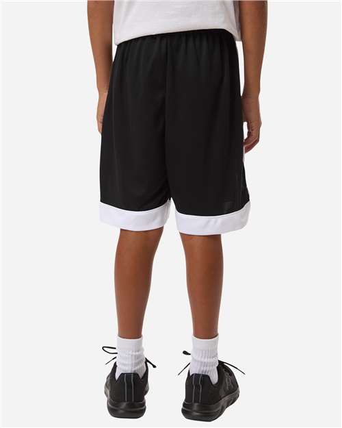 Youth Match-Up Basketball Shorts - OnModelBack - B69734503 - Black/ White