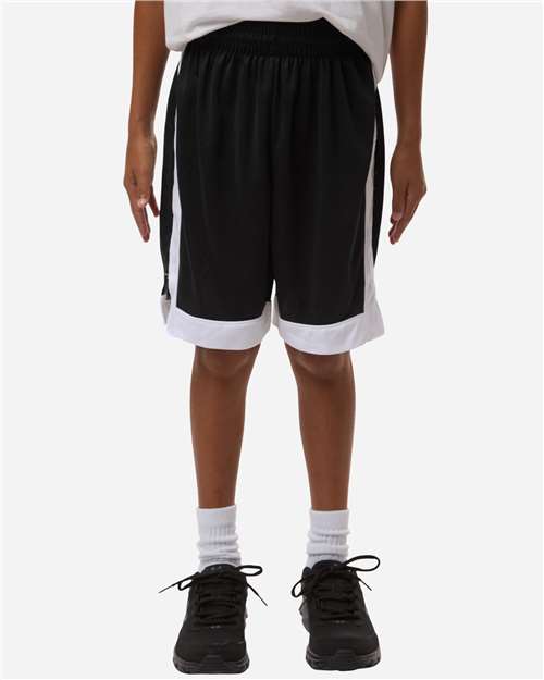 Youth Match-Up Basketball Shorts - OnModelFront - B69734503 - Black/ White