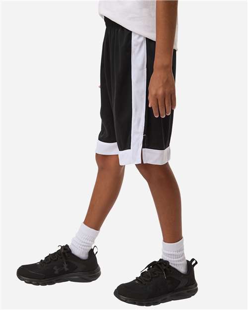 Youth Match-Up Basketball Shorts - OnModelSide - B69734503 - Black/ White