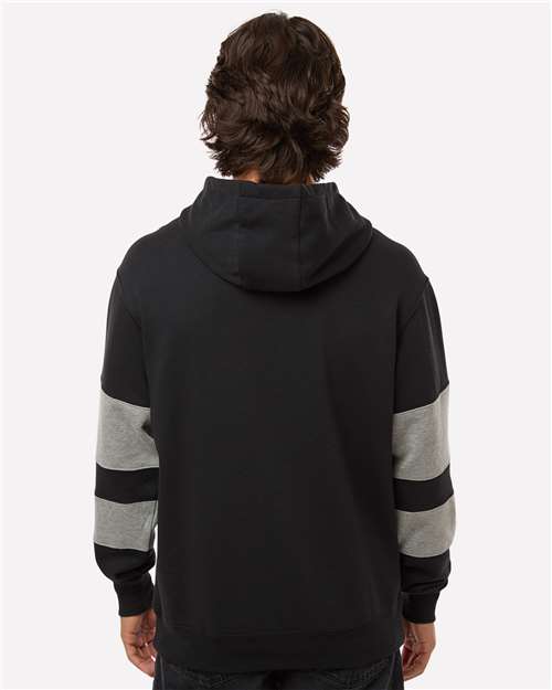 Unisex Jackson Way Hooded Sweatshirt - OnModelBack - B29864003 - Black/ Charcoal Heather
