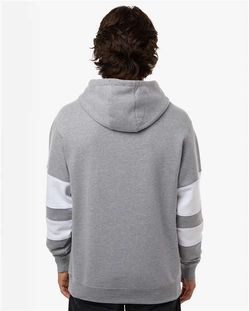 Unisex Jackson Way Hooded Sweatshirt - OnModelBack - B29864103 - Charcoal Heather/ White