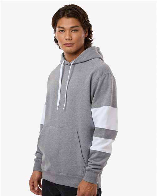 Unisex Jackson Way Hooded Sweatshirt - OnModelSide - B29864103 - Charcoal Heather/ White