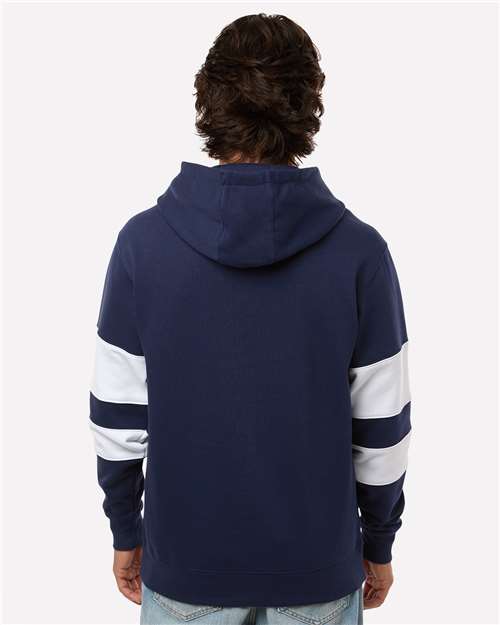 Unisex Jackson Way Hooded Sweatshirt - OnModelBack - B29864113 - Navy/ White