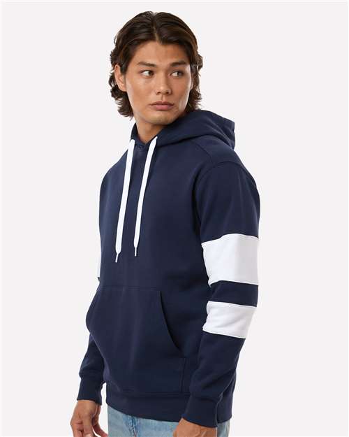 Unisex Jackson Way Hooded Sweatshirt - OnModelSide - B29864113 - Navy/ White