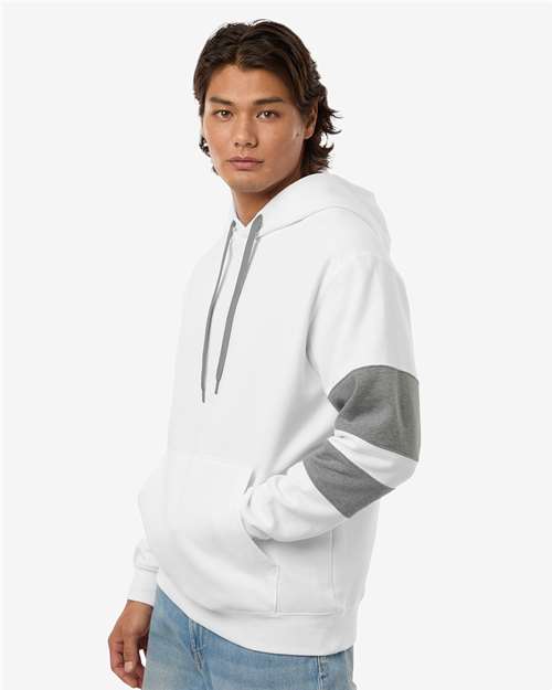 Unisex Jackson Way Hooded Sweatshirt - OnModelSide - B29864123 - White/ Charcoal Heather