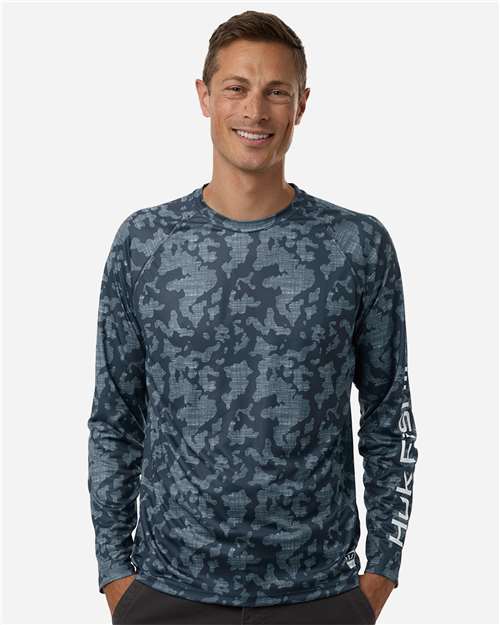 Men's Lopro Running Lakes Long Sleeve T-Shirt - OnModelFront - B007D2113 - Sargasso Sea