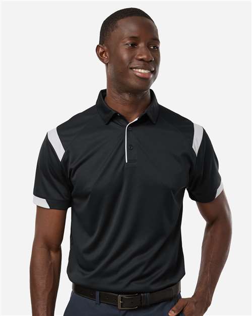 Men's On the Rise Polo - OnModelFront - B96485503 - Black/ White
