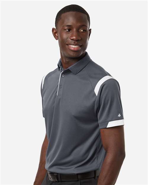 Men's On the Rise Polo - OnModelSide - B96485093 - Graphite/ White