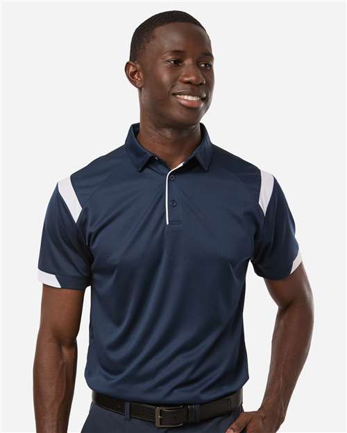 Men's On the Rise Polo - OnModelFront - B96485653 - Navy/ White