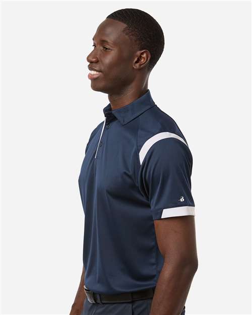Men's On the Rise Polo - OnModelSide - B96485653 - Navy/ White