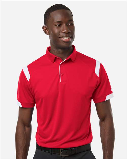 Men's On the Rise Polo - OnModelFront - B96485523 - Red/ White