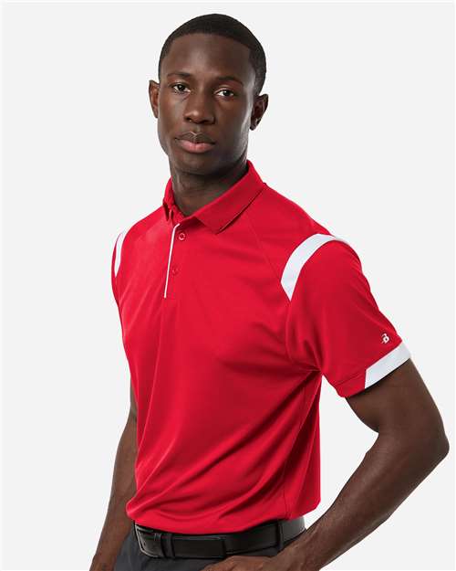 Men's On the Rise Polo - OnModelSide - B96485523 - Red/ White