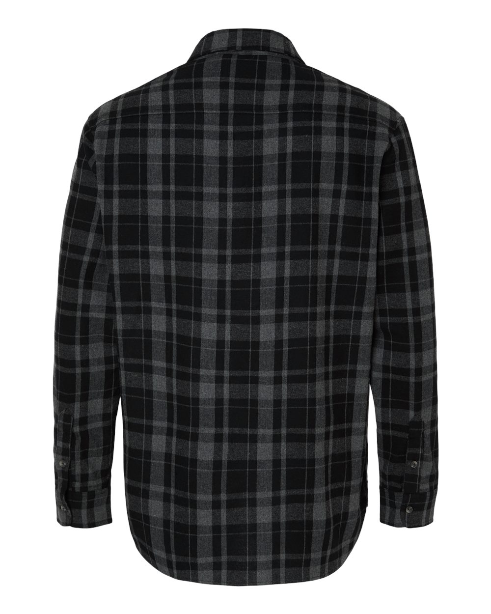 Men's Flannel Button Down Shirt - Back - B22803503 - Black Jordan Plaid