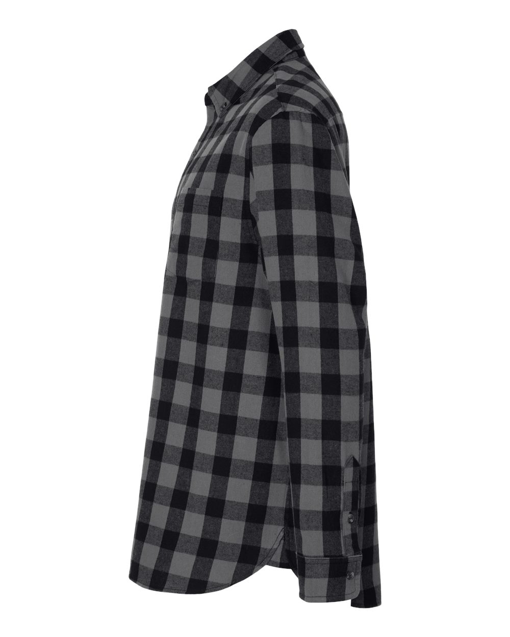 Men's Flannel Button Down Shirt - DirectSide - B22803583 - Charcoal/ Black Buffalo