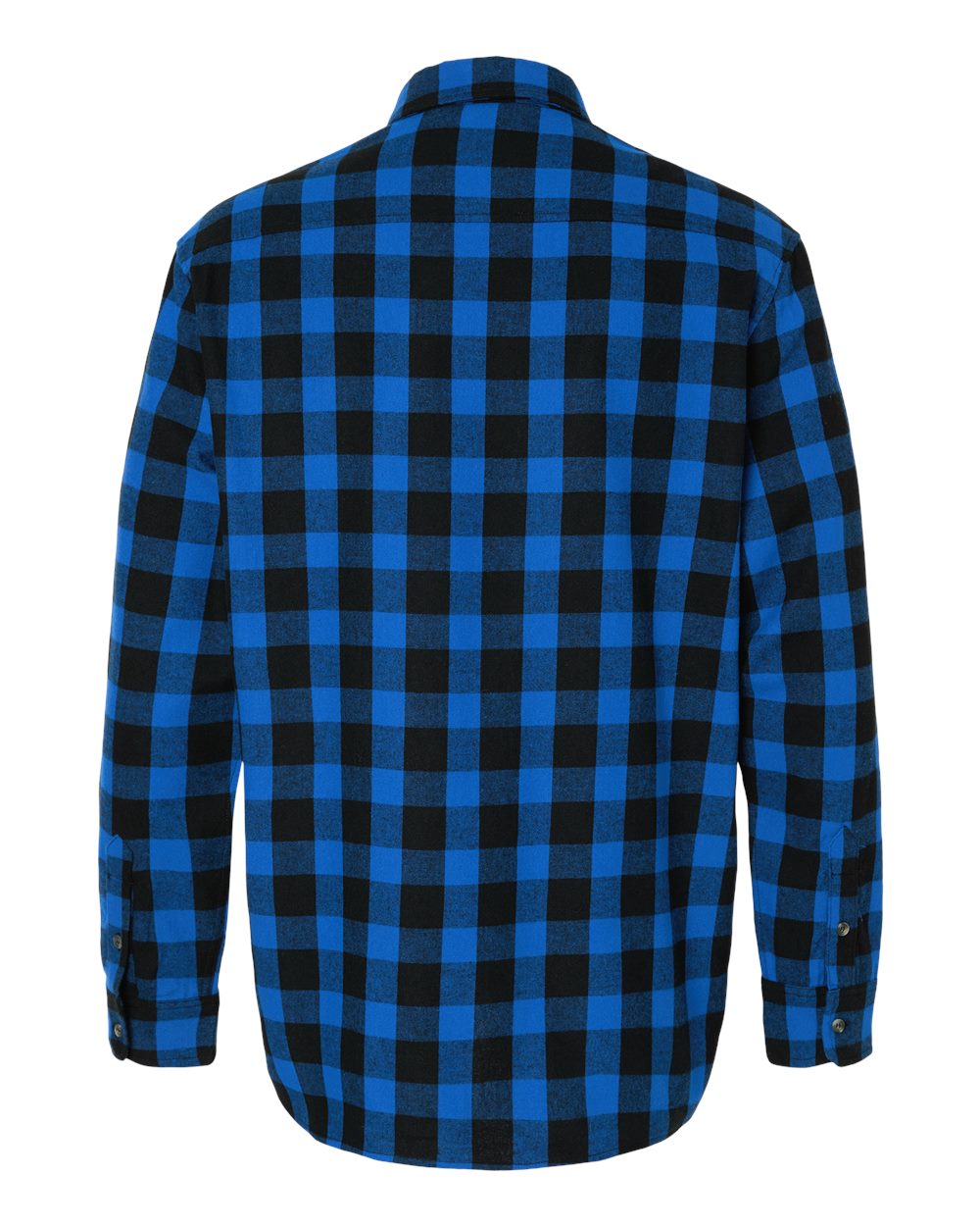 Men's Flannel Button Down Shirt - Back - B22803203 - Royal/ Black Buffalo