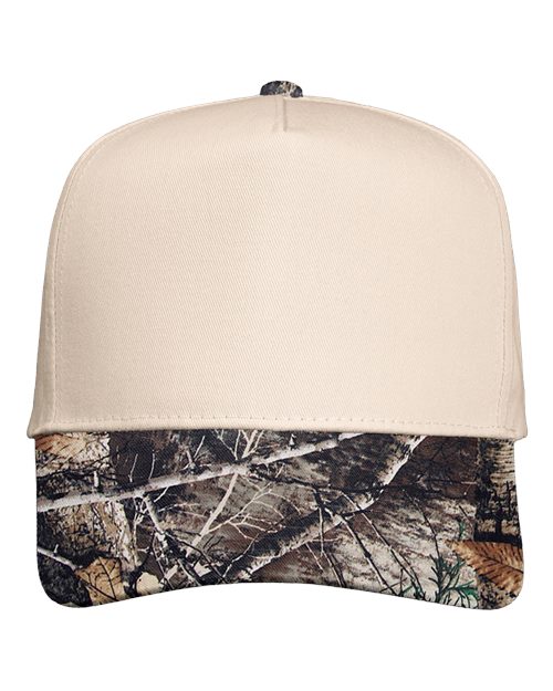 Five-Panel Twill Cap - Front - B27795980 - Natural/ Realtree All Purpose
