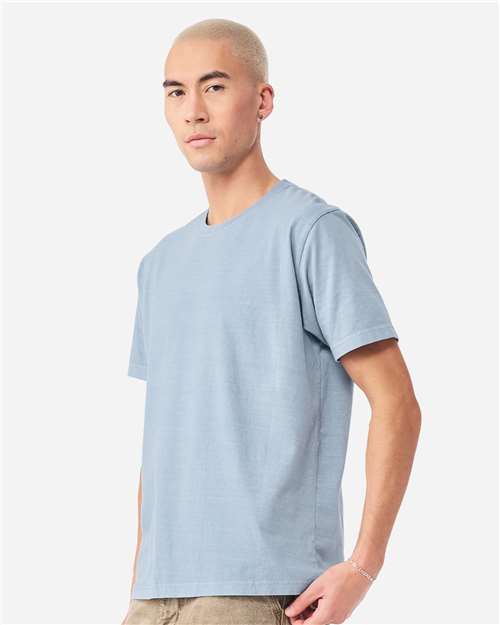 Unisex Heavyweight Garment-Dyed Tee - OnModelSide - B08306252 - Light Washed Denim