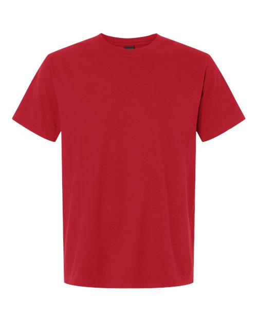 Unisex Heavyweight Garment-Dyed Tee - Front - B08306702 - Pop Red