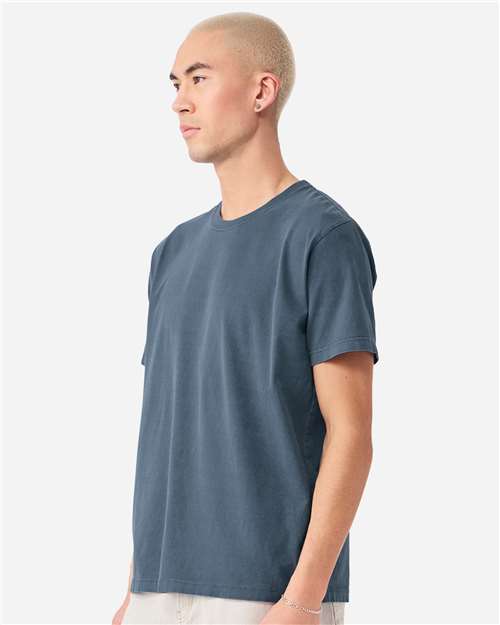 Unisex Heavyweight Garment-Dyed Tee - OnModelSide - B08306122 - Washed Denim