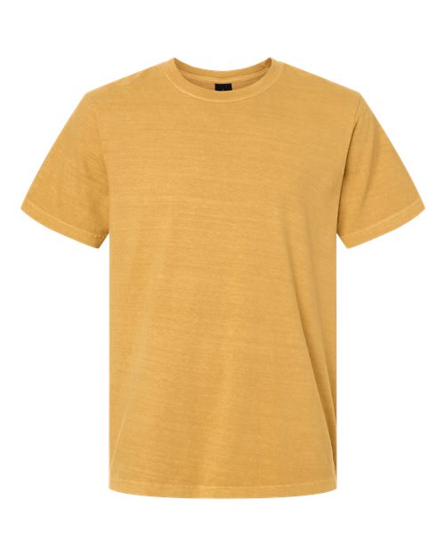 Unisex Heavyweight Garment-Dyed Tee - Front - B08306412 - Washed Mustard