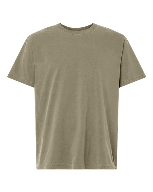 Unisex Heavyweight Garment-Dyed Tee - Front - B08306542 - Washed Olive