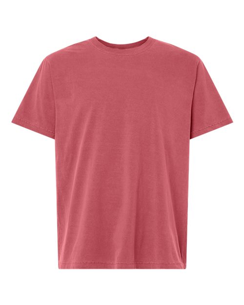 Unisex Heavyweight Garment-Dyed Tee - Front - B08306162 - Washed Red