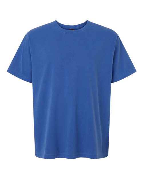 Unisex Heavyweight Garment-Dyed Tee - Front - B08306182 - Washed Royal Blue