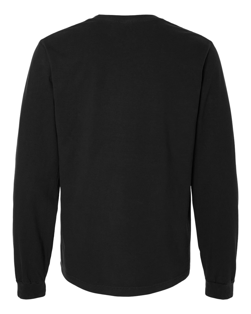 Unisex Heavyweight Garment-Dyed Long Sleeve Tee - Back - B08406502 - Black