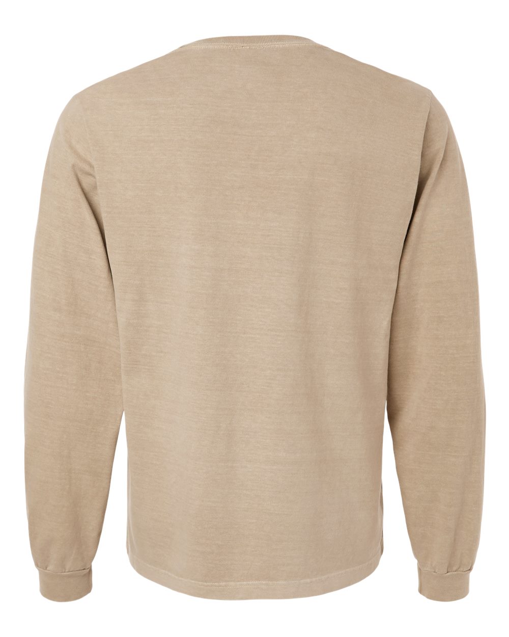 Unisex Heavyweight Garment-Dyed Long Sleeve Tee - Back - B08406242 - Khaki