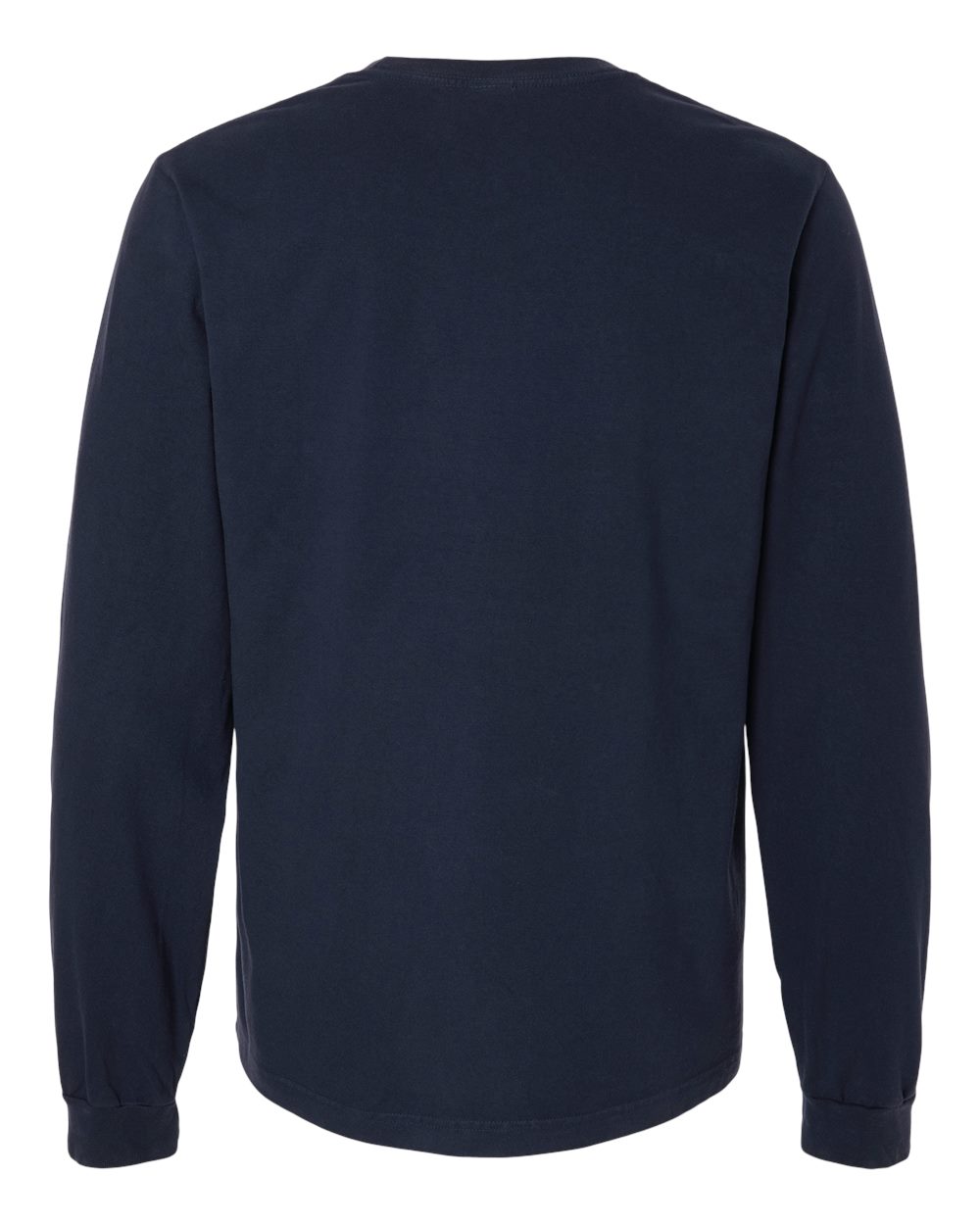 Unisex Heavyweight Garment-Dyed Long Sleeve Tee - Back - B08406652 - Navy