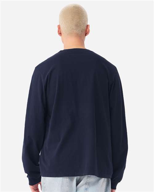 Unisex Heavyweight Garment-Dyed Long Sleeve Tee - OnModelBack - B08406652 - Navy