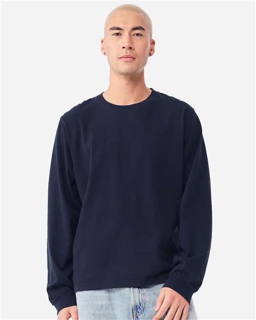 Unisex Heavyweight Garment-Dyed Long Sleeve Tee - OnModelFront - B08406652 - Navy
