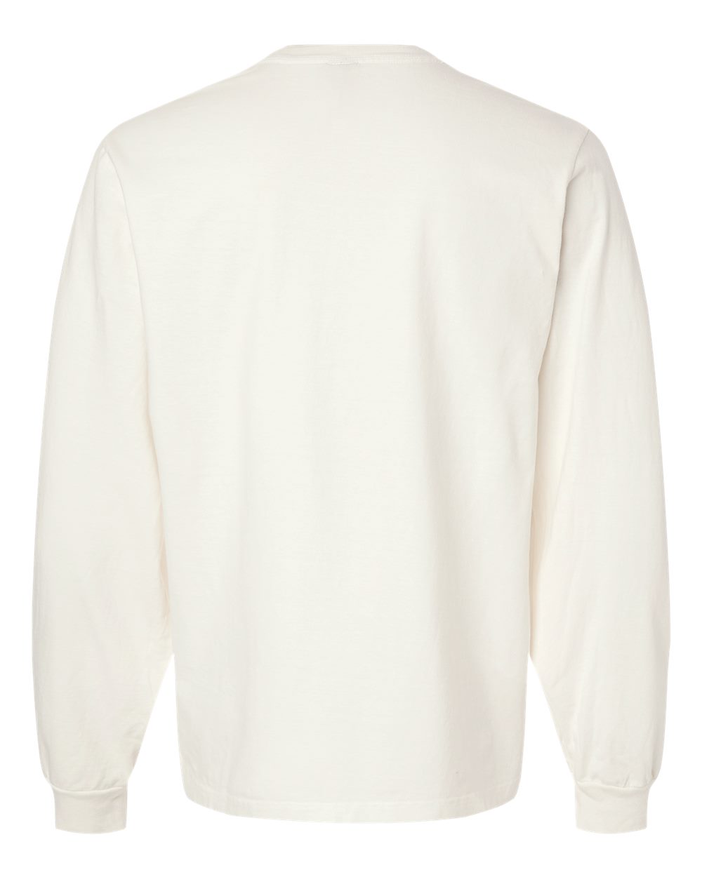 Unisex Heavyweight Garment-Dyed Long Sleeve Tee - Back - B08406002 - Vintage White
