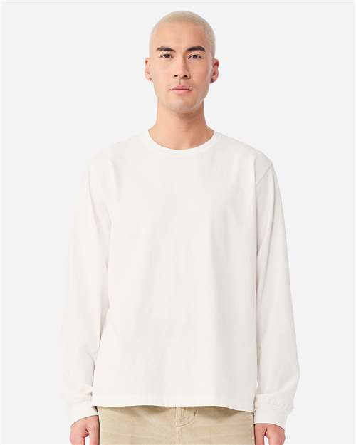 Unisex Heavyweight Garment-Dyed Long Sleeve Tee - OnModelFront - B08406002 - Vintage White